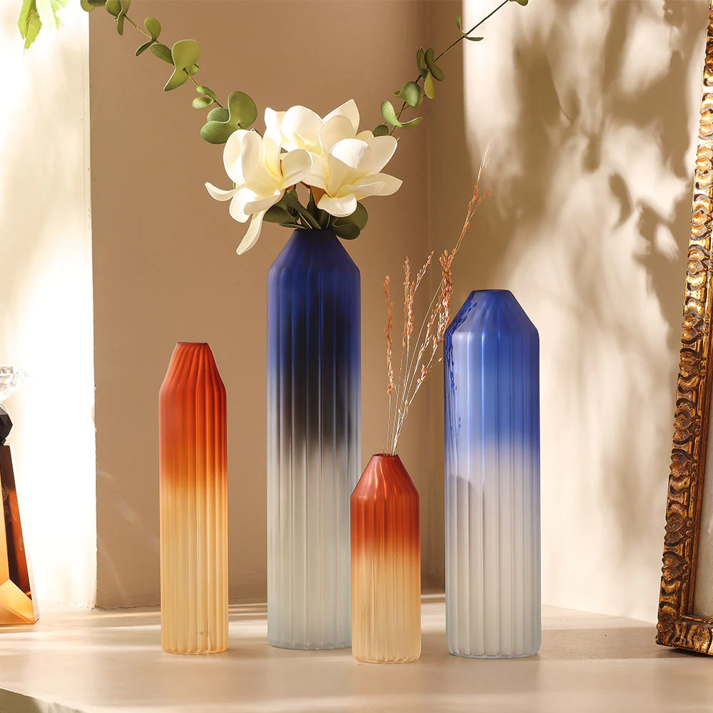 Botella Glass Vase Short - Frosted Amber - Image 7