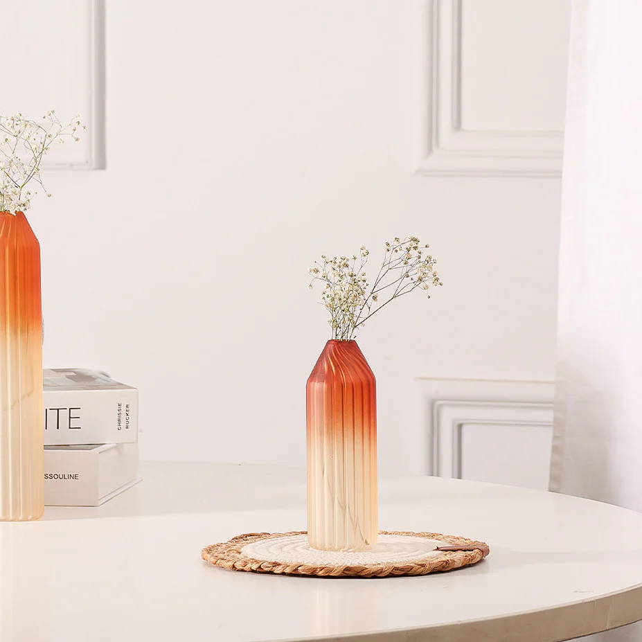 Botella Glass Vase Short - Frosted Amber - Image 8