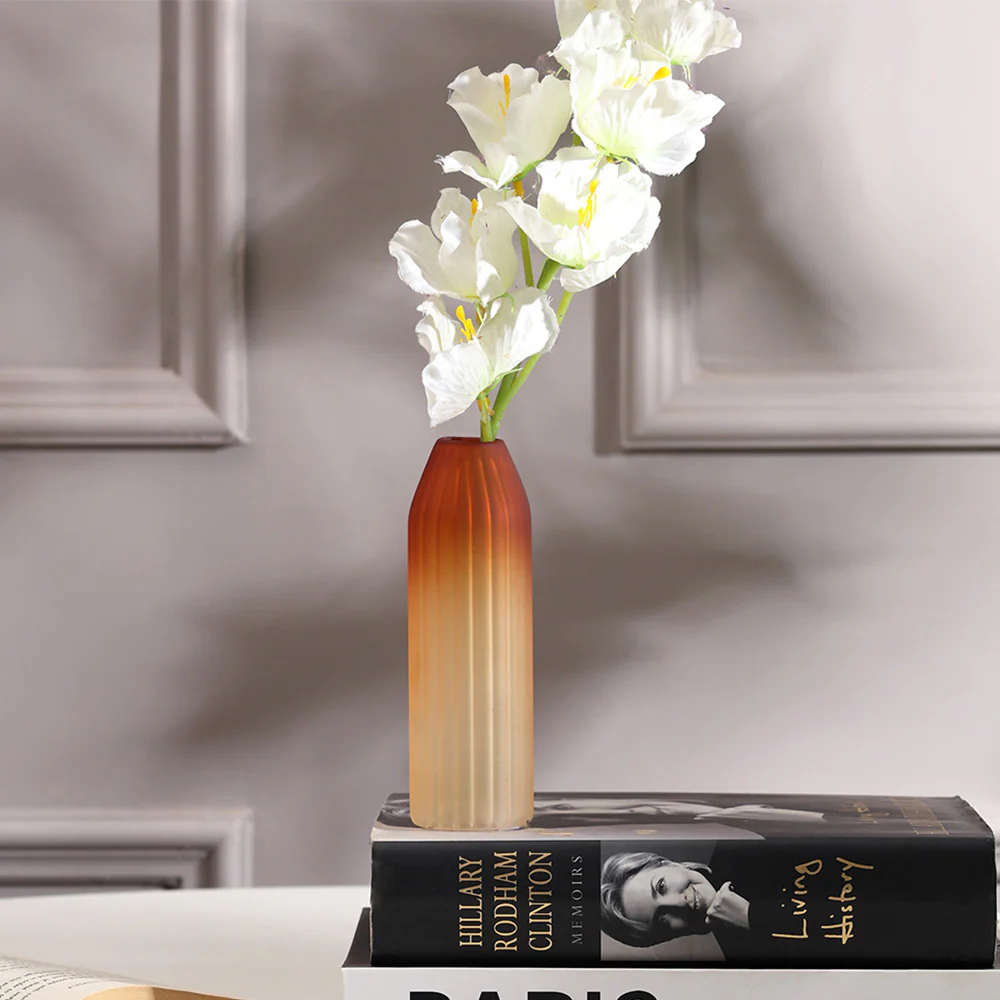 Botella Glass Vase Short - Frosted Amber - Image 9