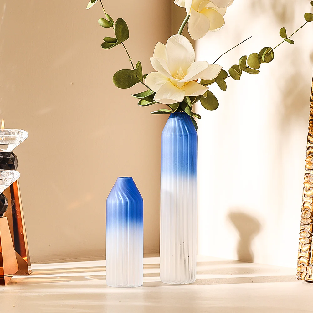 Botella Glass Vase Short - Frosted Sapphire - Image 2