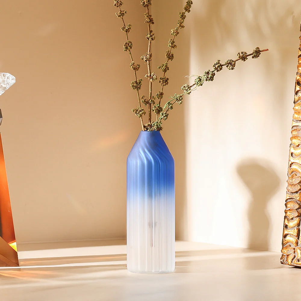 Botella Glass Vase Short - Frosted Sapphire - Image 3