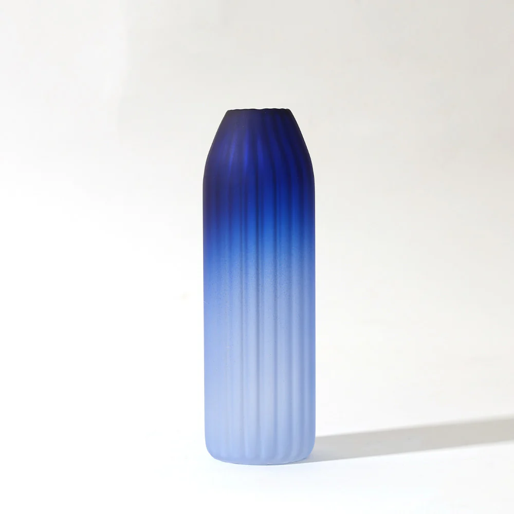 Botella Glass Vase Short - Frosted Sapphire - Image 7