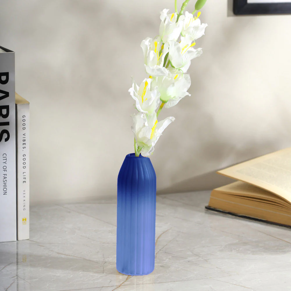 Botella Glass Vase Short - Frosted Sapphire - Image 9