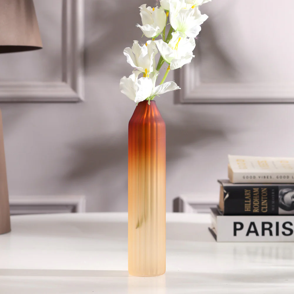 Botella Glass Vase Slim - Frosted Amber - Image 8