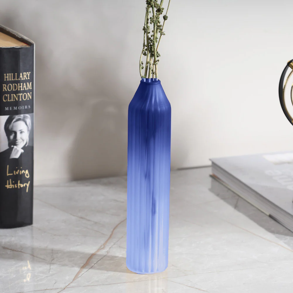 Botella Glass Vase Slim - Frosted Sapphire - Image 5