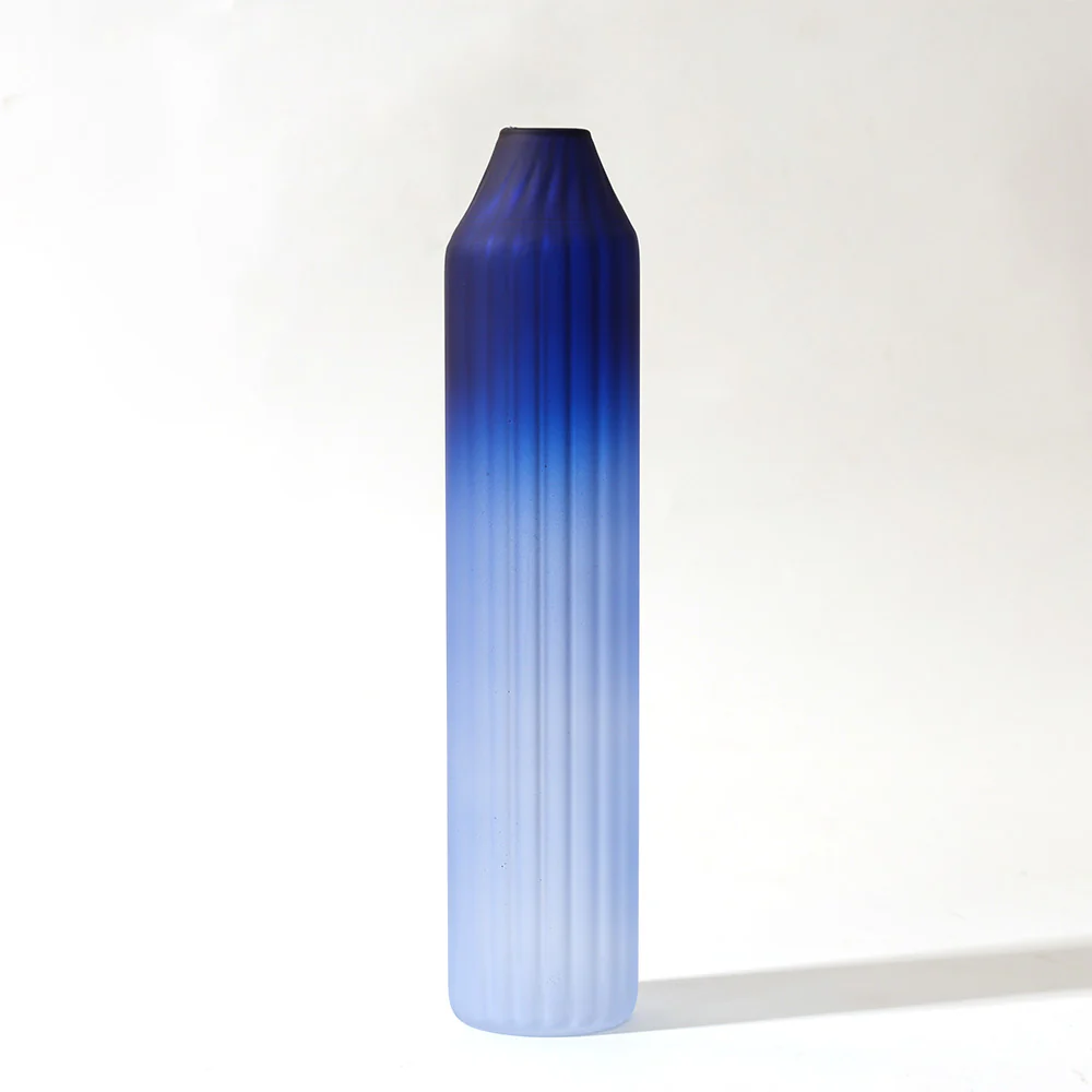Botella Glass Vase Slim - Frosted Sapphire - Image 7
