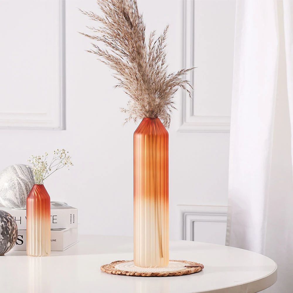 Botella Glass Vase Tall - Frosted Amber - Image 2