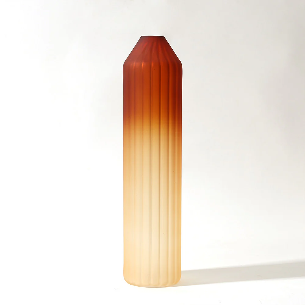 Botella Glass Vase Tall - Frosted Amber - Image 4