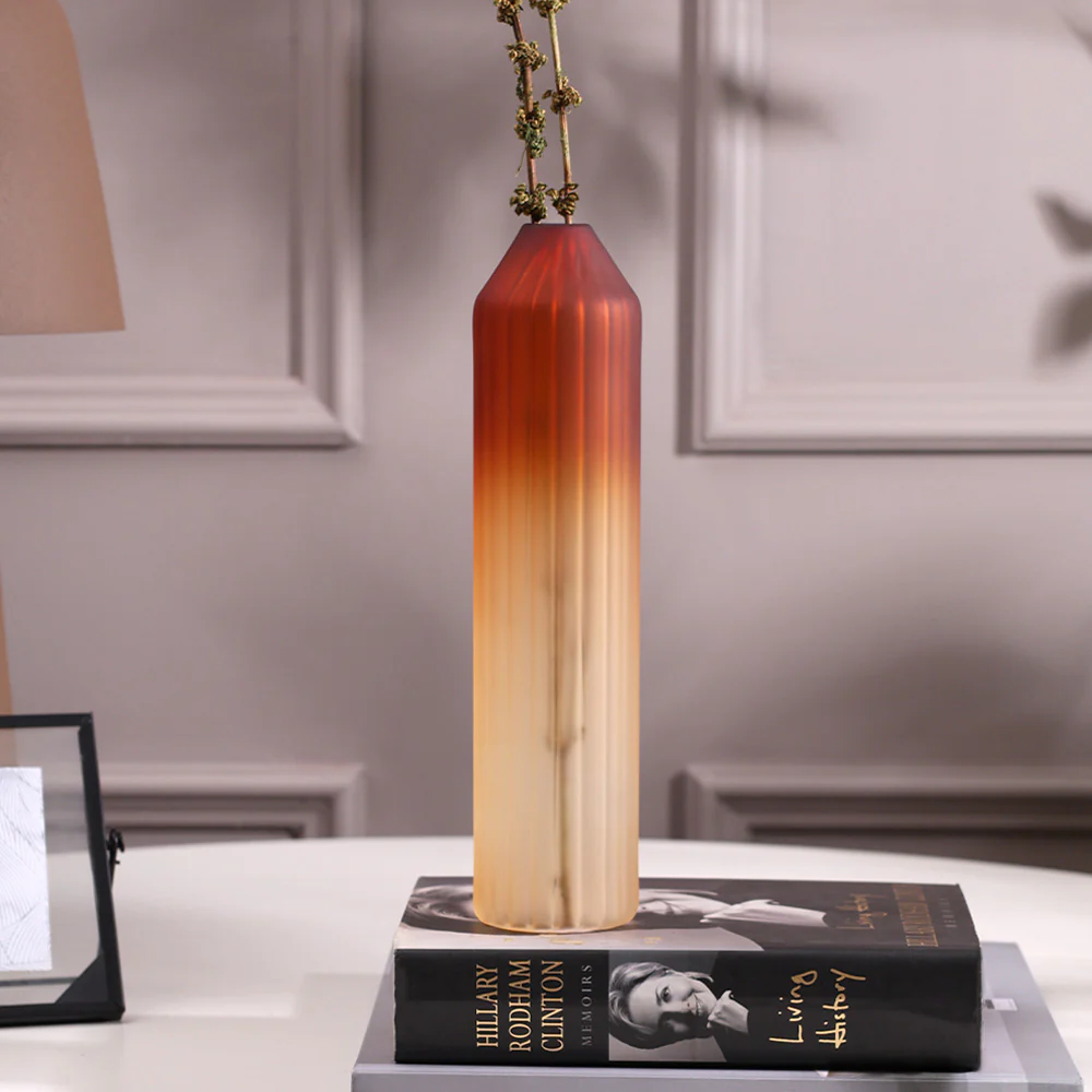Botella Glass Vase Tall - Frosted Amber - Image 6