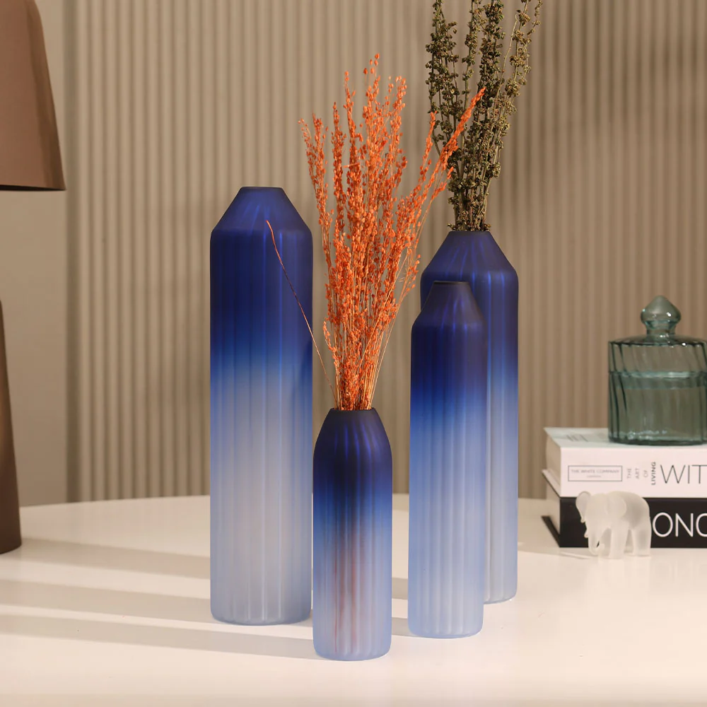 Botella Glass Vase Tall - Frosted Sapphire - Image 7