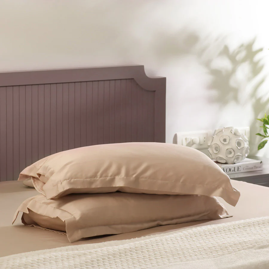 Bottega Bamboo Cotton King Size Bedsheet Set - Beige - Image 3