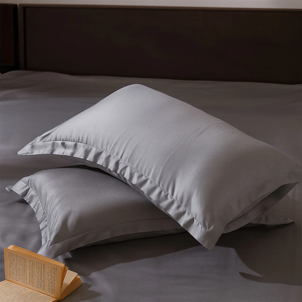 Bottega Bamboo Cotton King Size Bedsheet Set - Grey - Image 2