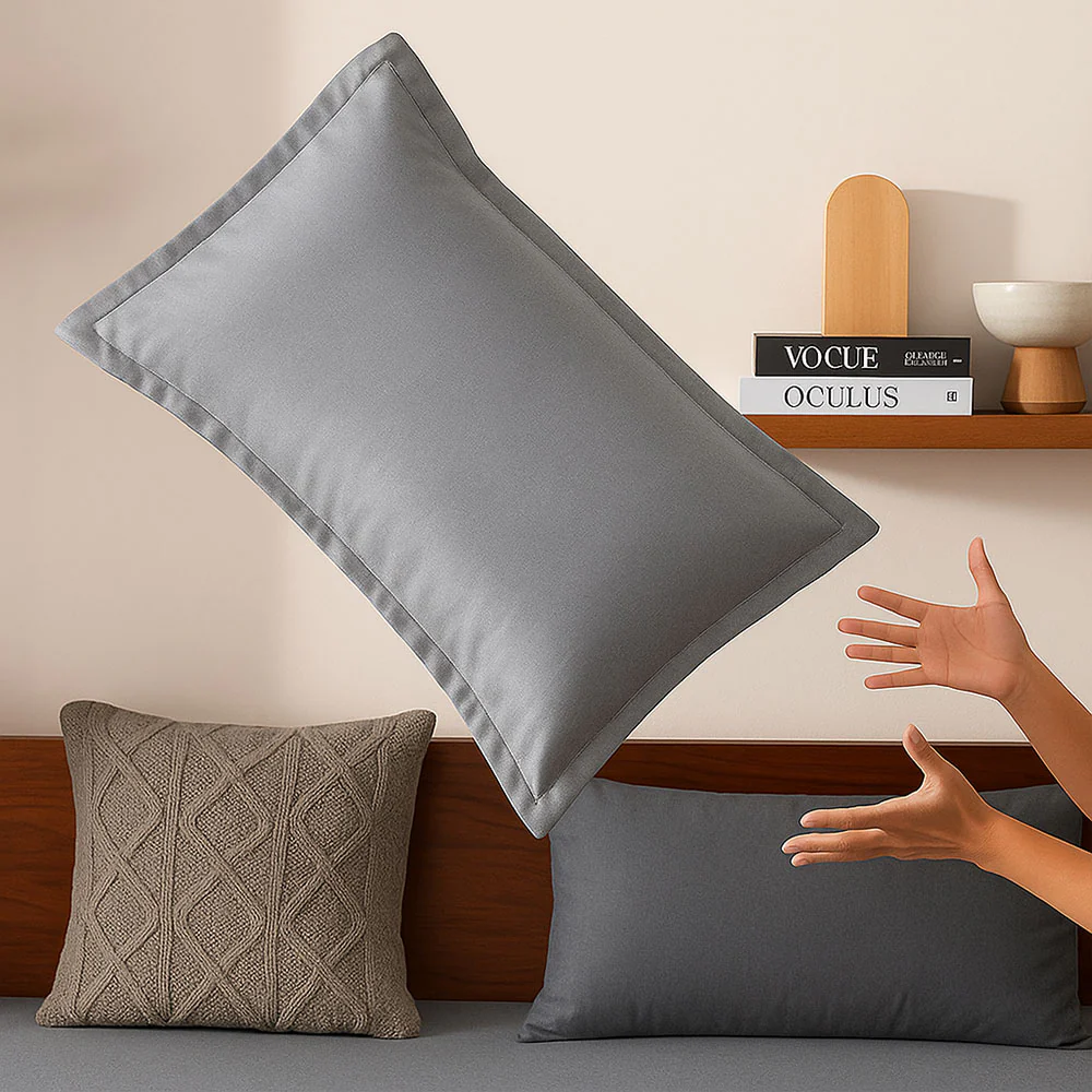 Bottega Bamboo Cotton King Size Bedsheet Set - Grey - Image 3