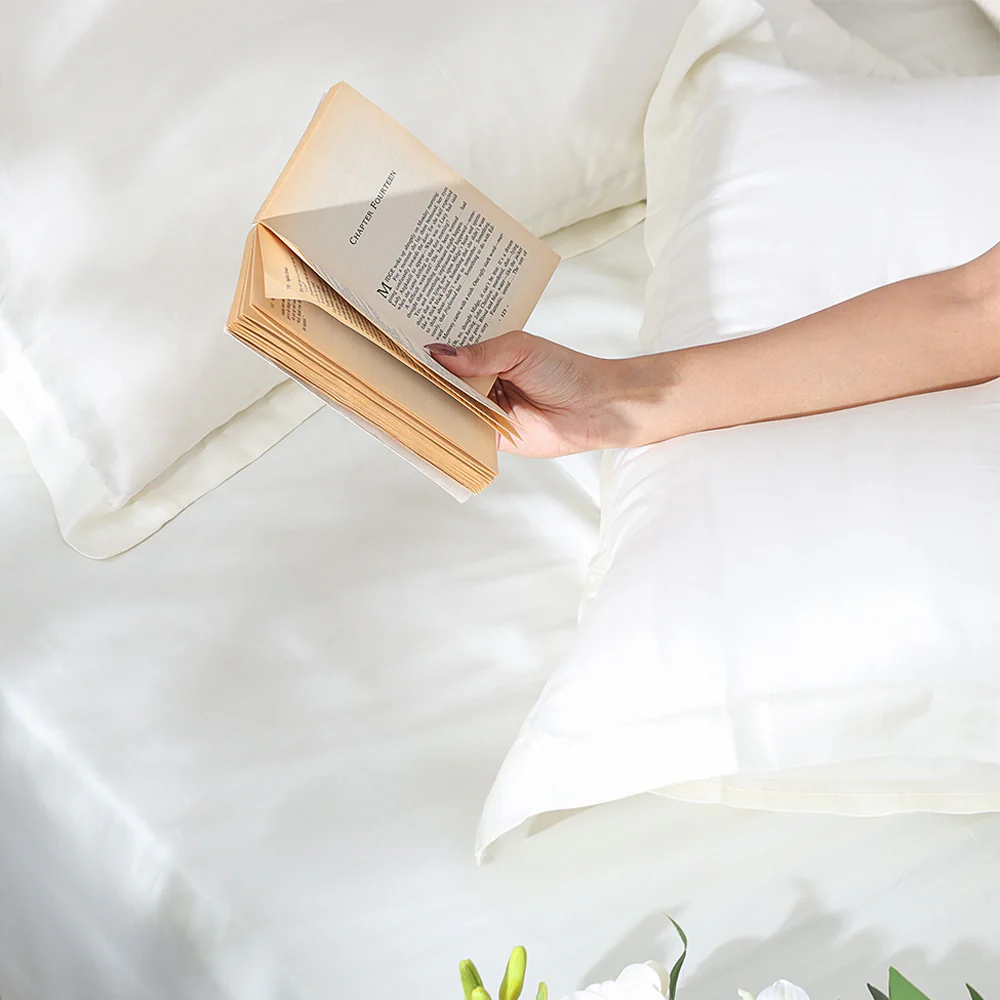 Bottega Bamboo Cotton King Size Bedsheet Set - Ivory - Image 4