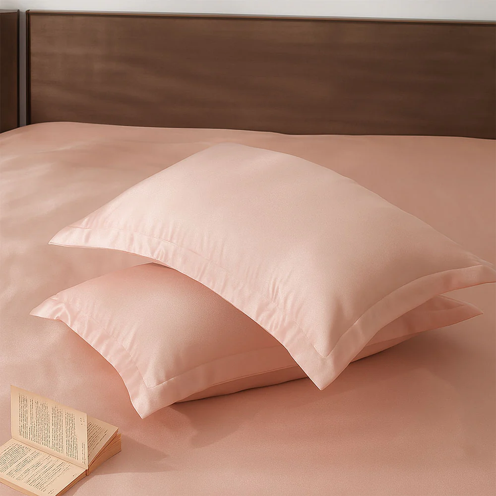 Bottega Bamboo Cotton King Size Bedsheet Set - Peach - Image 3