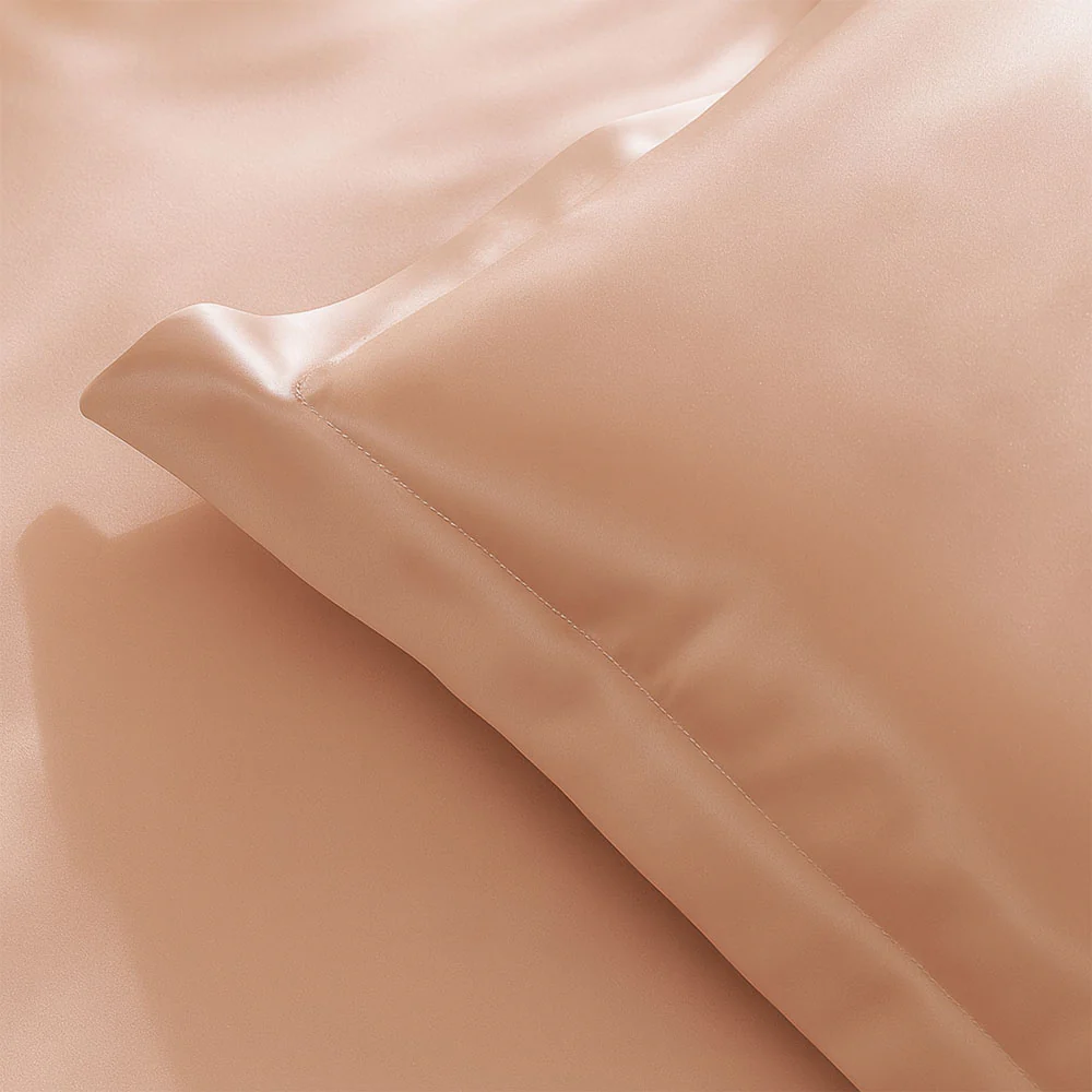 Bottega Bamboo Cotton King Size Bedsheet Set - Peach - Image 5