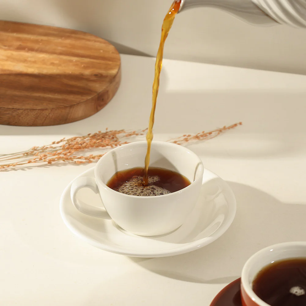 Briar Cappuccino Cup & Saucer Set - White - Image 5