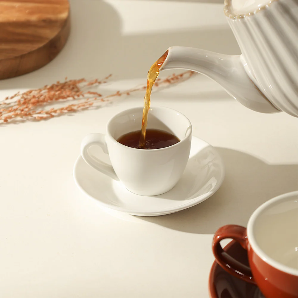 Briar Espresso Cup & Saucer Set - White - Image 5