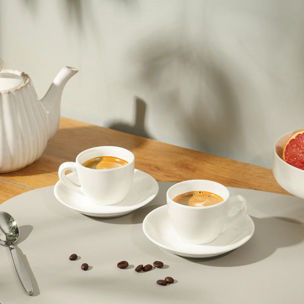 Briar Espresso Cup & Saucer Set - White - Image 7