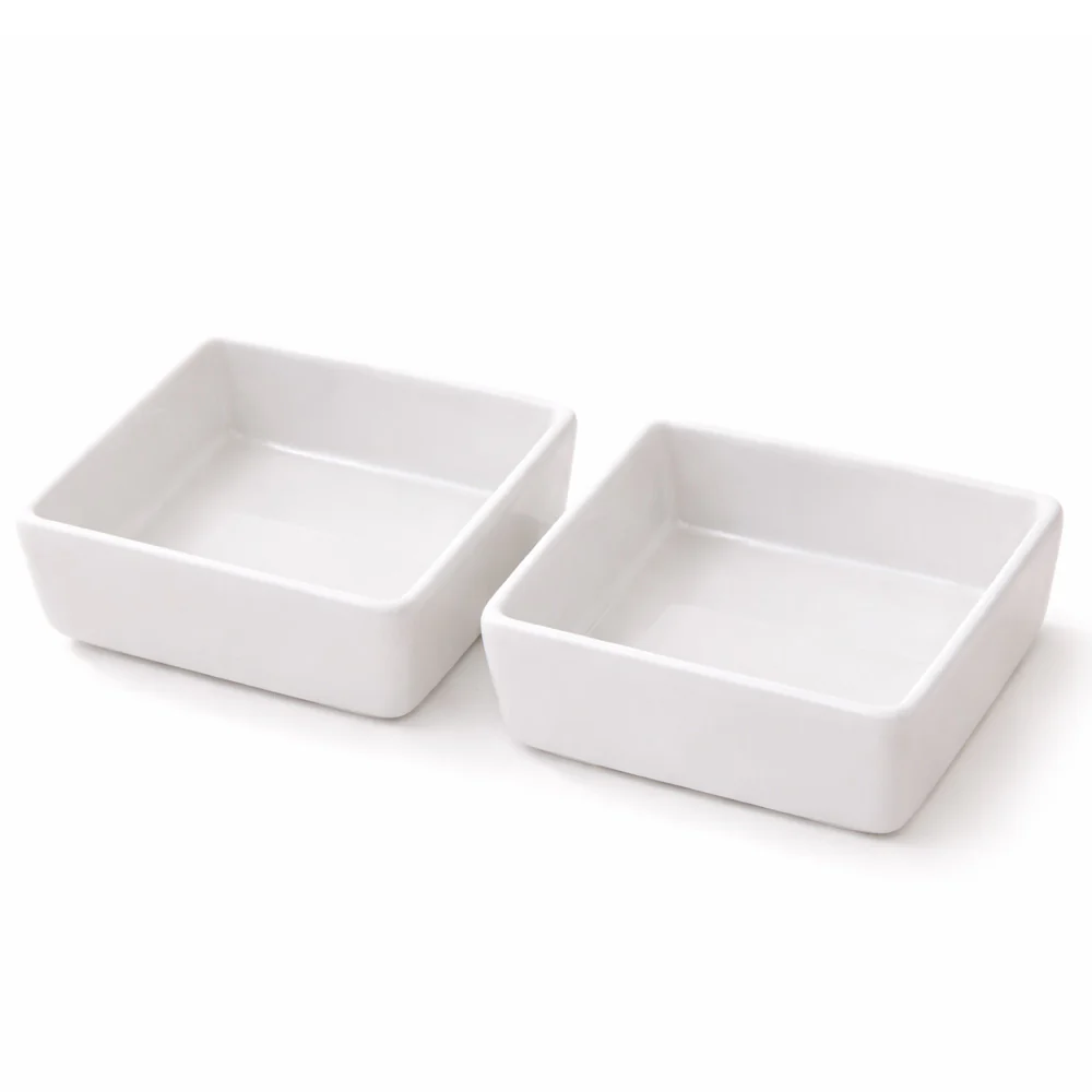 Briar Square Medium Bowls, Set of 2 - White - Image 4
