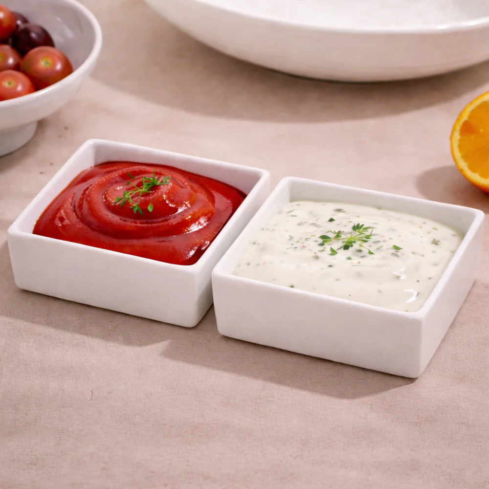 Briar Square Medium Bowls, Set of 2 - White - Image 5
