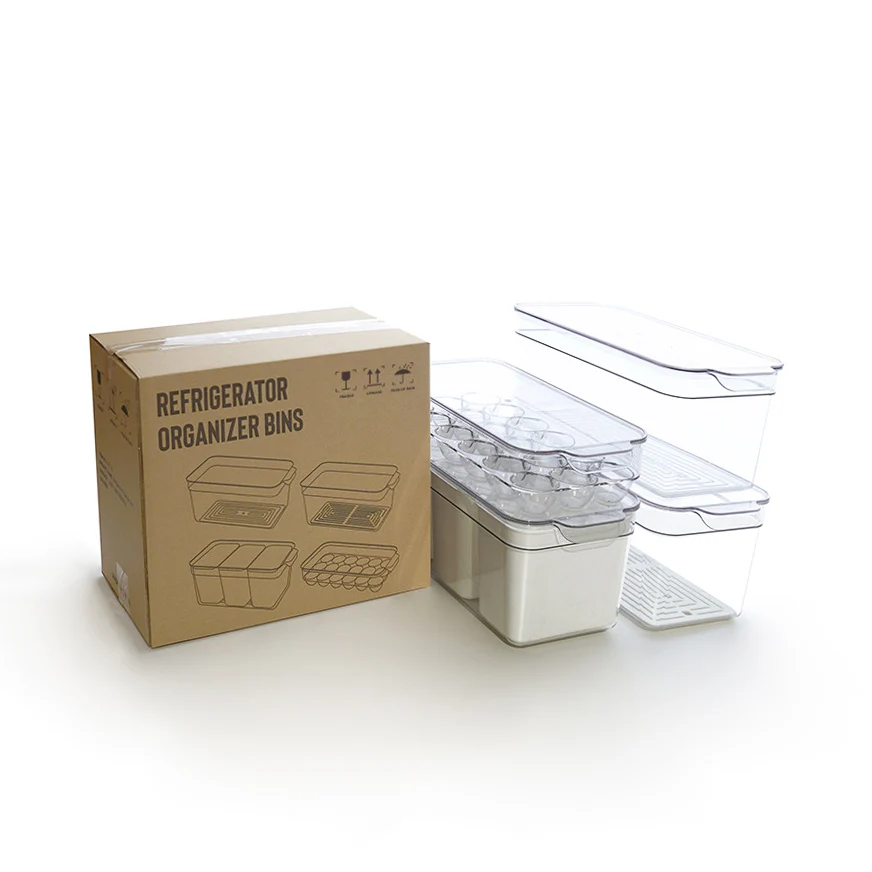 Brisk Multi-Purpose Fridge Organizers, Set of 4 - Clear - Image 14