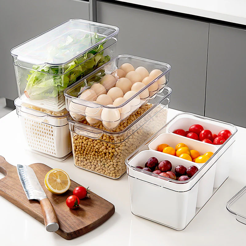 Brisk Multi-Purpose Fridge Organizers, Set of 4 - Clear - Image 15