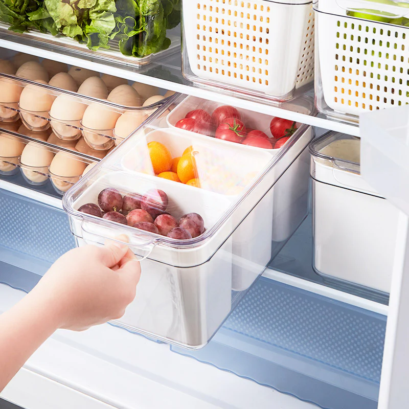Brisk Multi-Purpose Fridge Organizers, Set of 4 - Clear - Image 6
