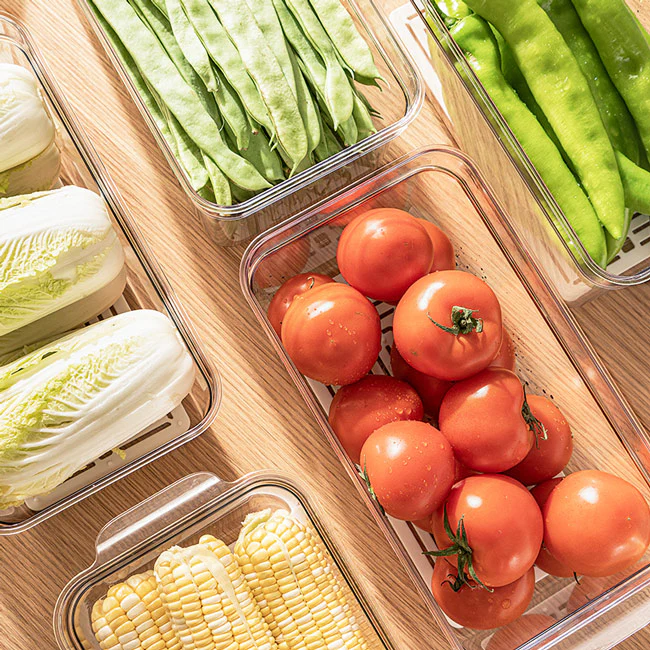 Brisk Multi-Purpose Fridge Organizers, Set of 4 - Clear - Image 8