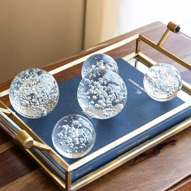 Bubbles Glass Decorative Balls, Set of 3 - Clear - Image 12
