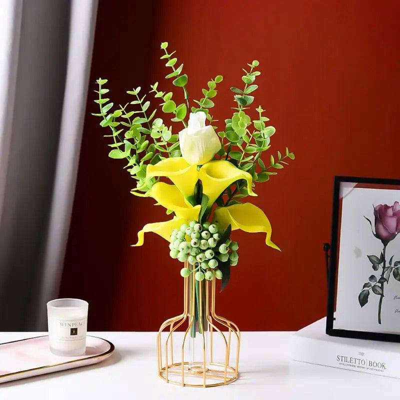 Bud Metal Test Tube Vase Small - Gold - Image 7