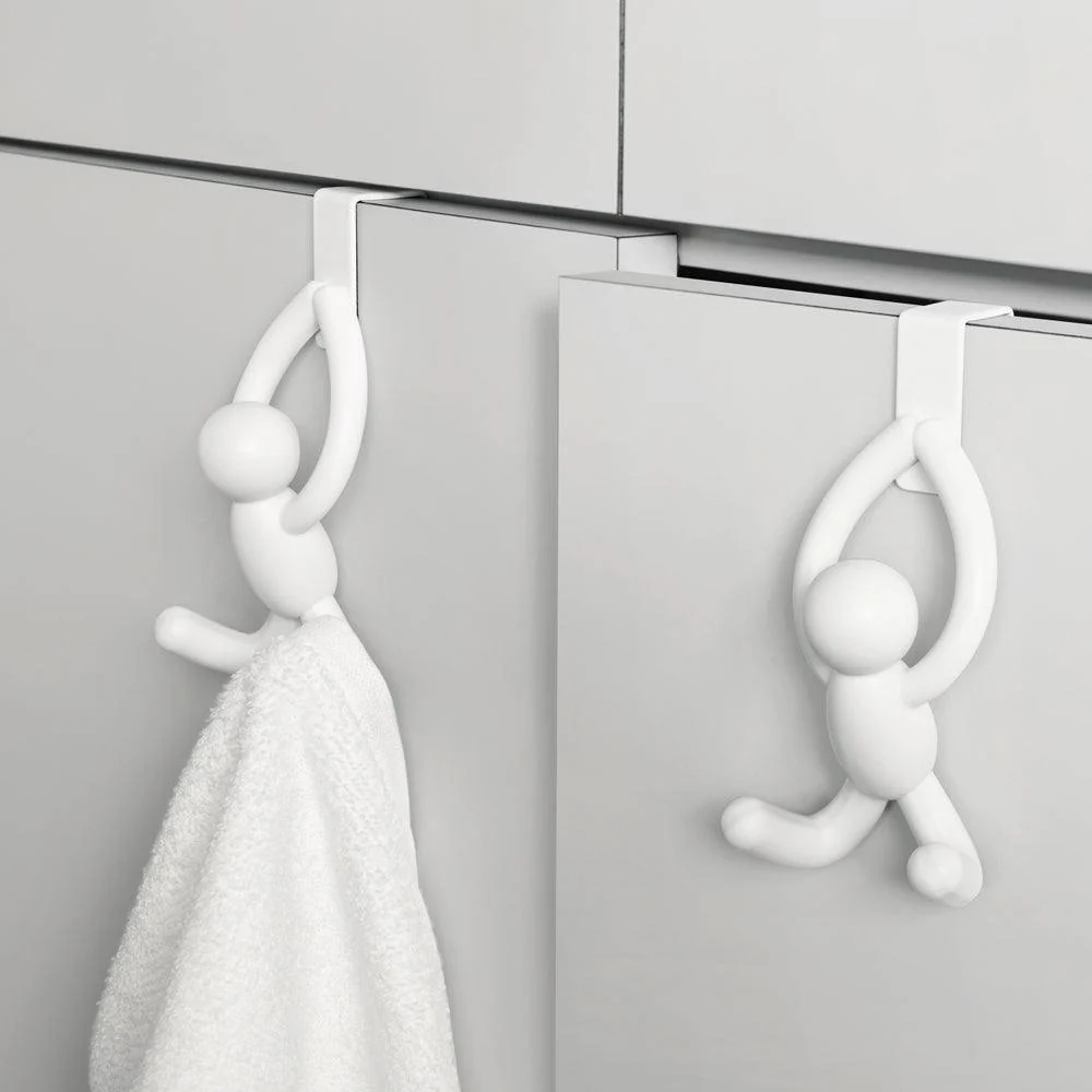Buddy Over the Cabinet Hook, Set of 2 - White