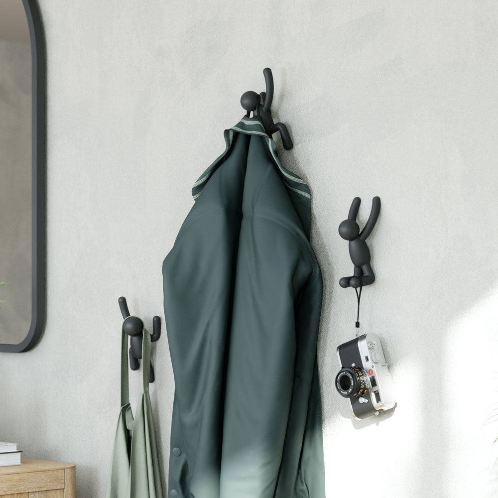 Buddy Wall Hooks, Set of 3 - Black - Image 3