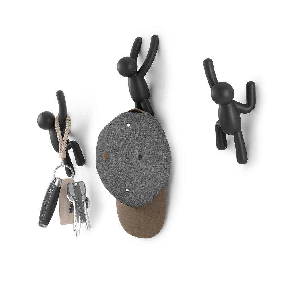 Buddy Wall Hooks, Set of 3 - Black - Image 6