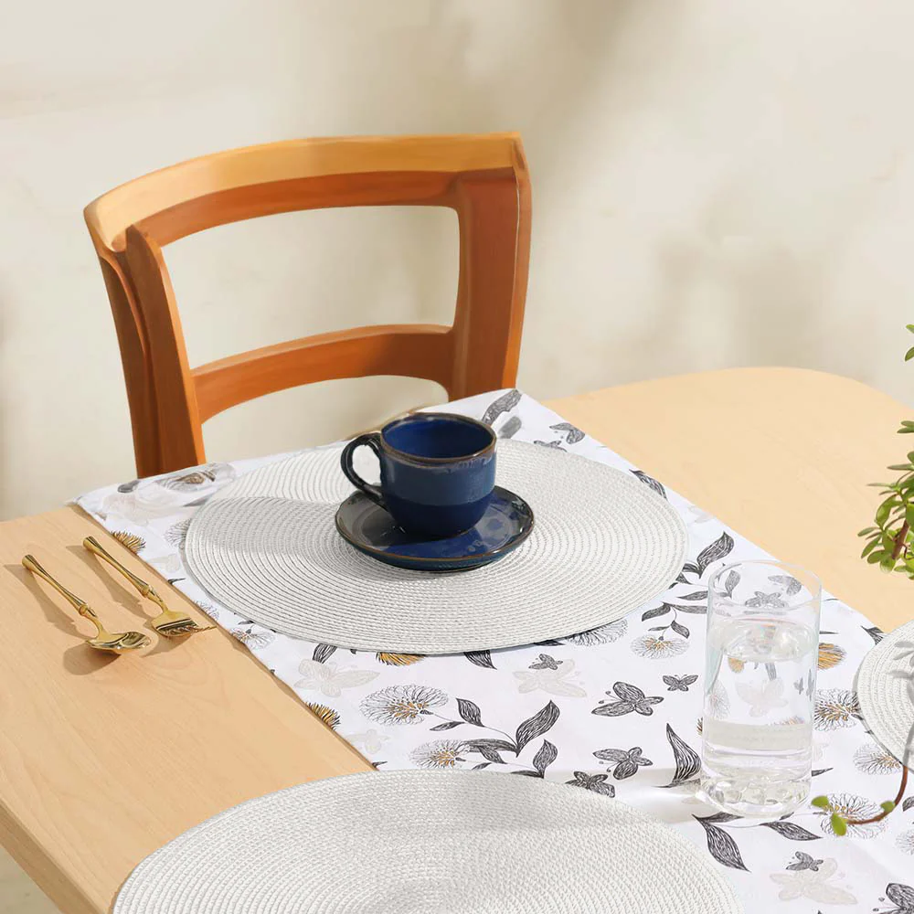 Bueno Round Placemats, Set of 4 - Grey Silver - Image 4