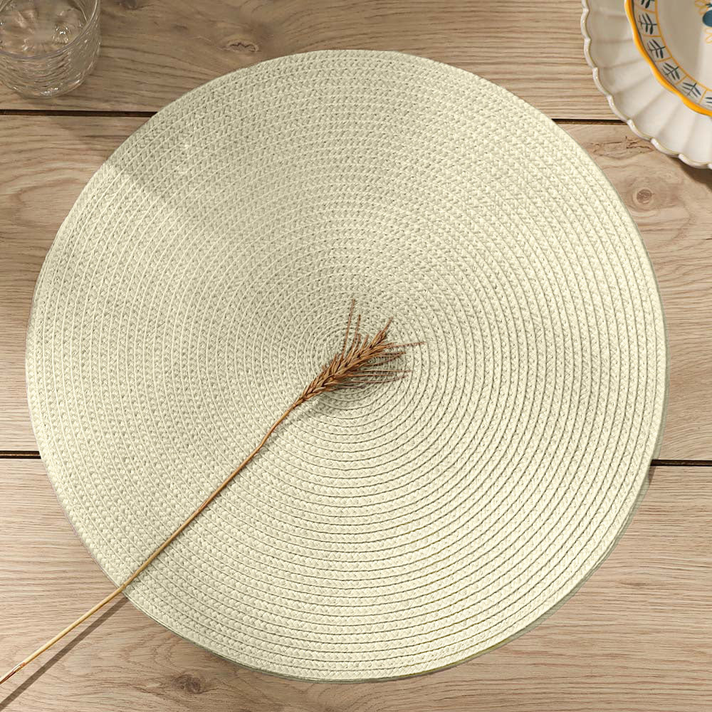 Bueno Round Placemats, Set of 4 - Off White - Image 2