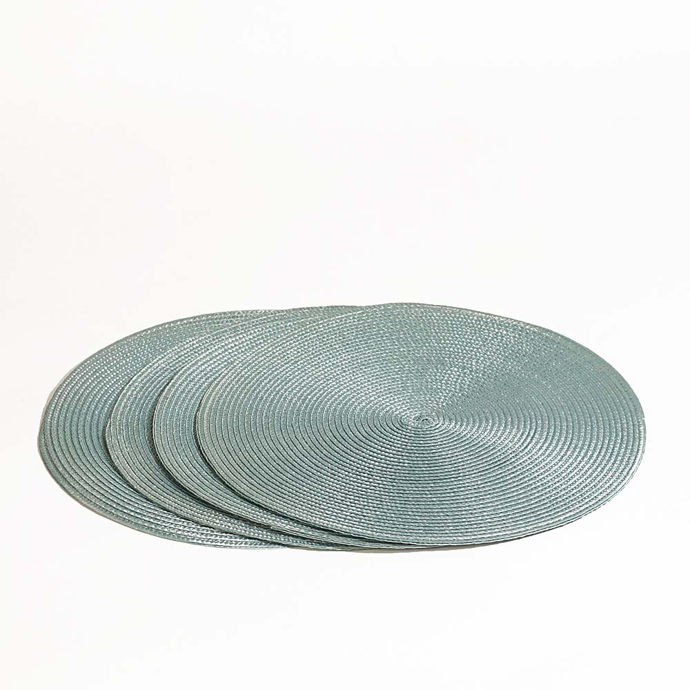 Bueno Round Placemats, Set of 4 - Sky Blue - Image 3