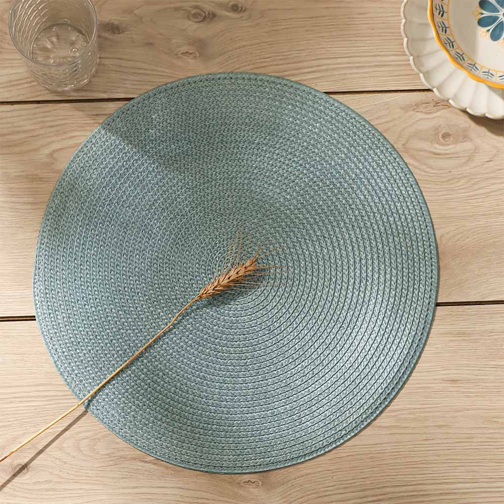 Bueno Round Placemats, Set of 4 - Sky Blue - Image 4