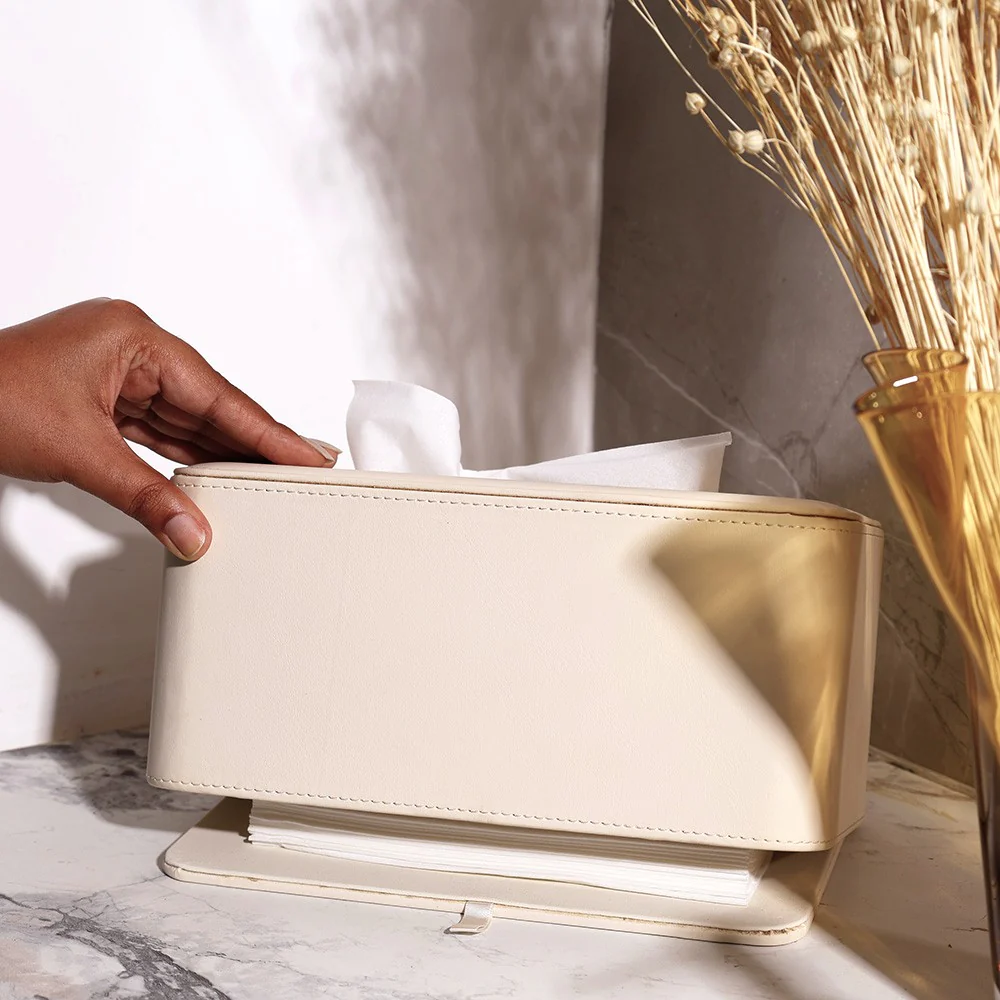 Cabin High Tissue Box Holder - Ivory - Image 2