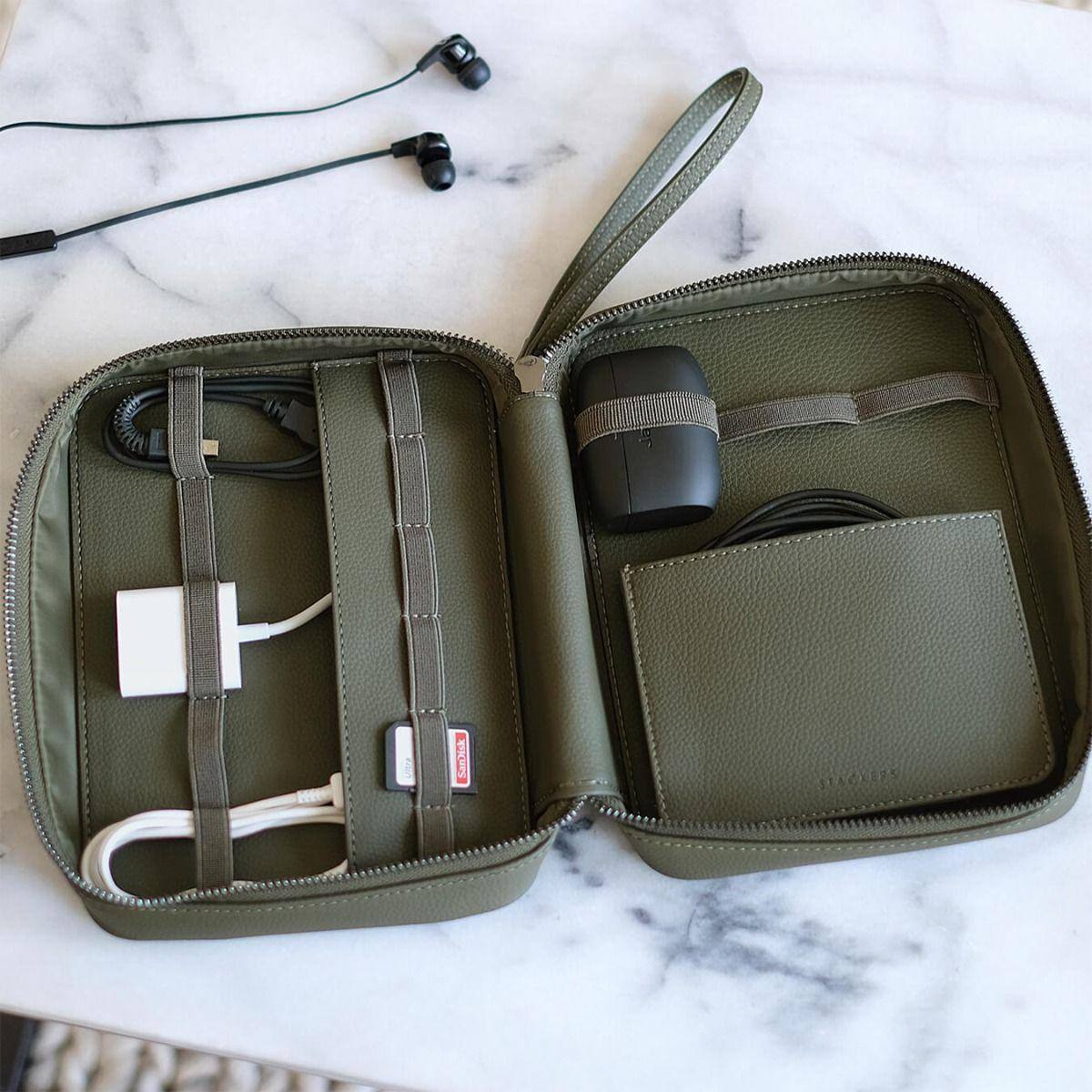 Cable Tidy Bag - Olive Green - Image 3