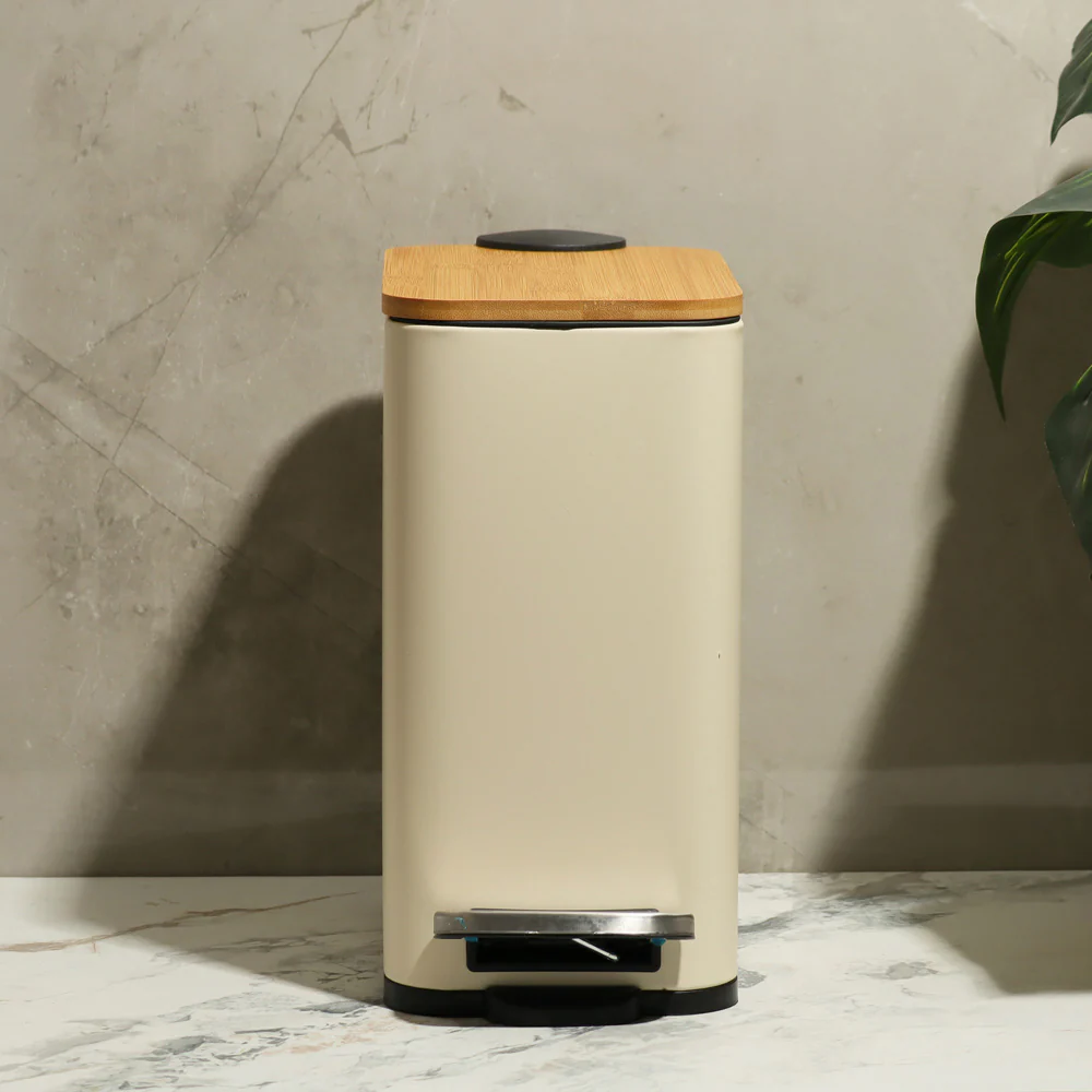 Cade Rectangular Pedal Waste Bin 5L - Beige