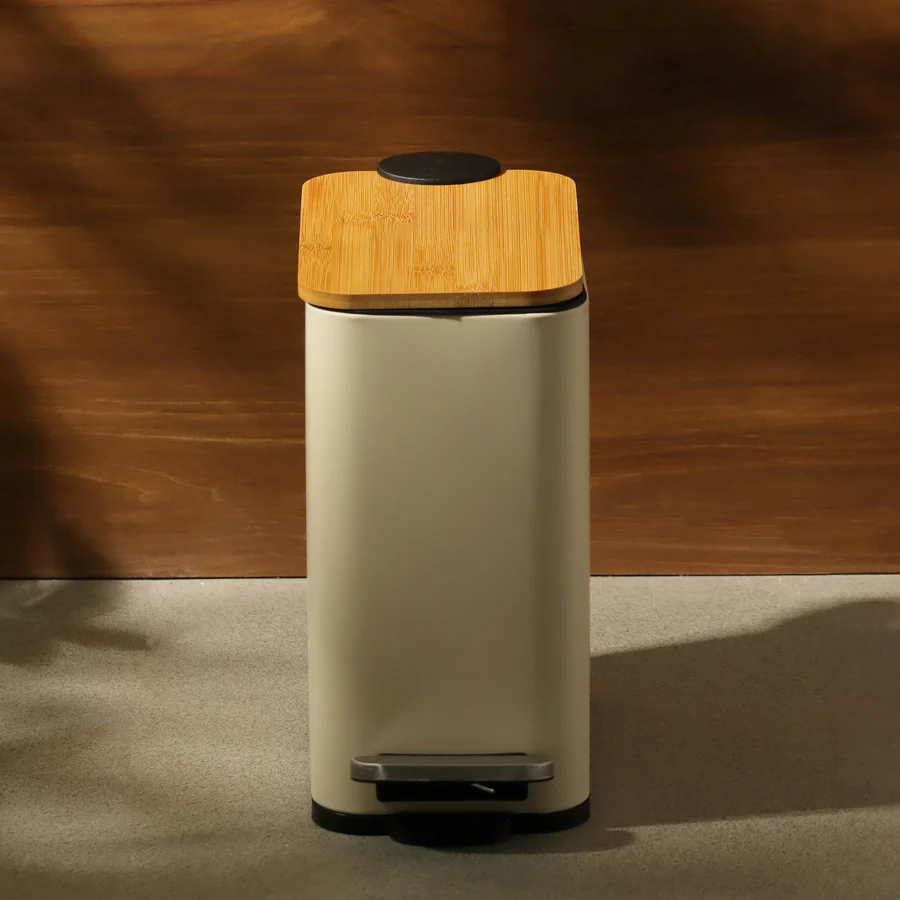 Cade Rectangular Pedal Waste Bin 5L - Beige - Image 6