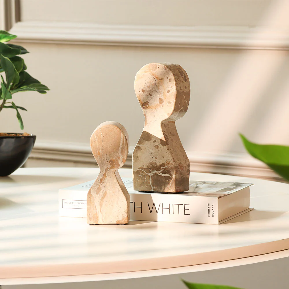 Cadence Marble Bookends, Set of 2 - Sandstone - Image 2