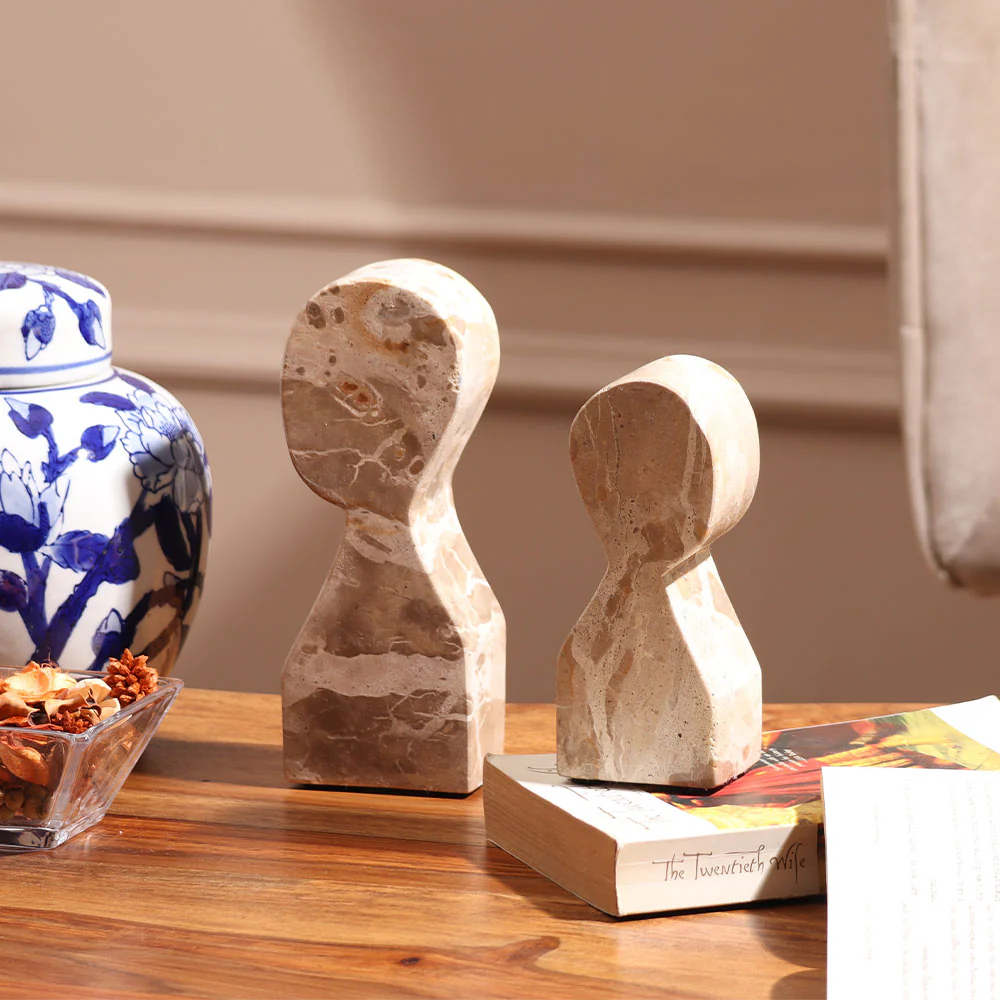 Cadence Marble Bookends, Set of 2 - Sandstone - Image 3