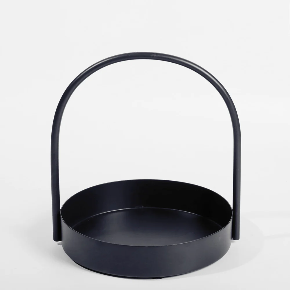 Cairo Round Metal Caddy Medium - Ink Blue - Image 3