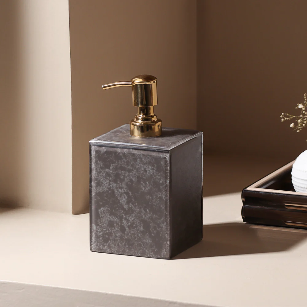 Cala Glass Soap Dispenser - Dark Grey