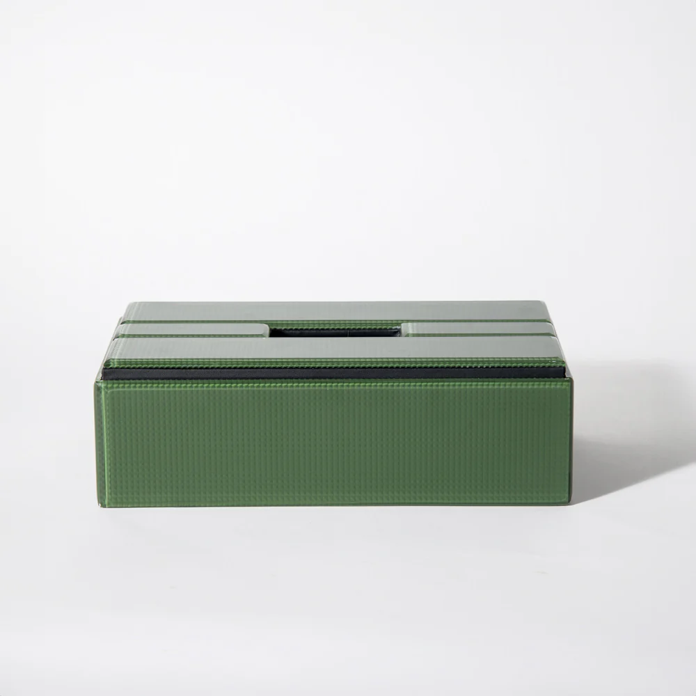 Cala Glass Tissue Box Holder - Olive - Image 3