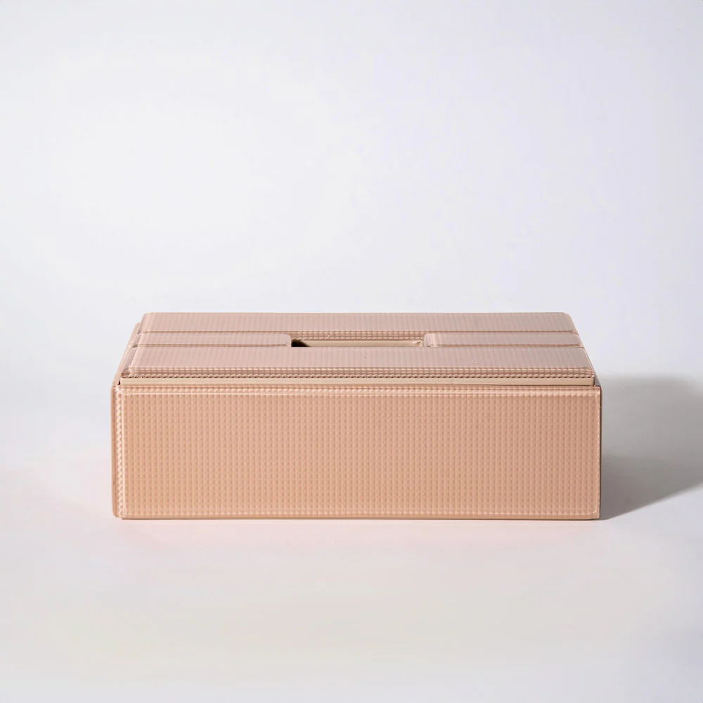 Cala Glass Tissue Box Holder - Peach - Image 3
