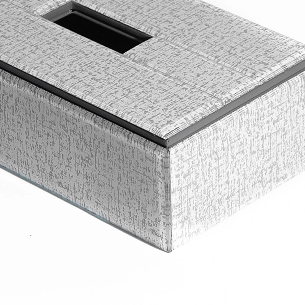 Cala Glass Tissue Box Holder - Tweed Grey - Image 5