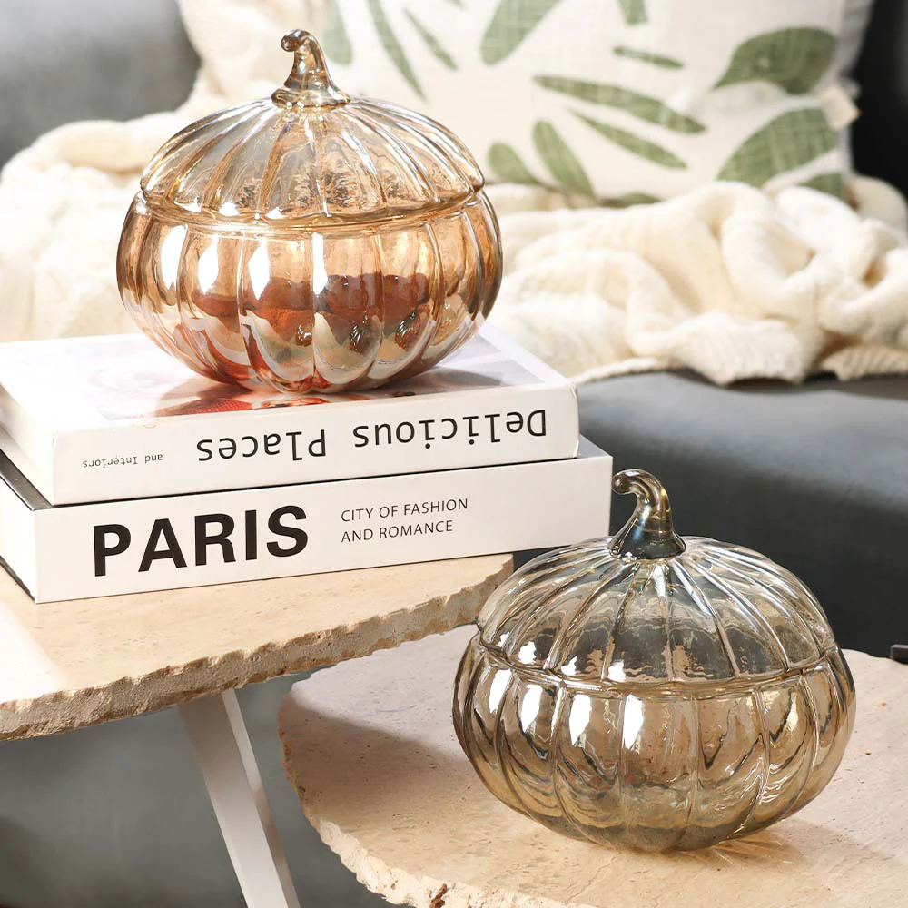 Calabaza Glass Storage Jar - Honey Gold - Image 5
